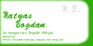 matyas bogdan business card